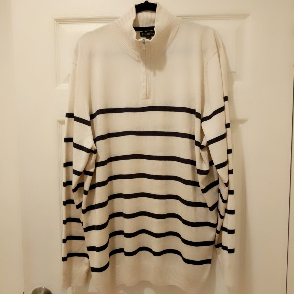 Club Room Striped 1/4 Zip Pullover - XL - Picture 3 of 4